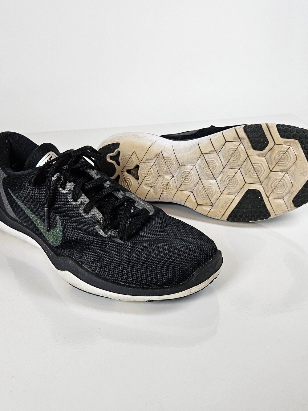 Nike Flex Supreme TR5 Training Shoes Black Iridescent Swoosh Women's Size 7